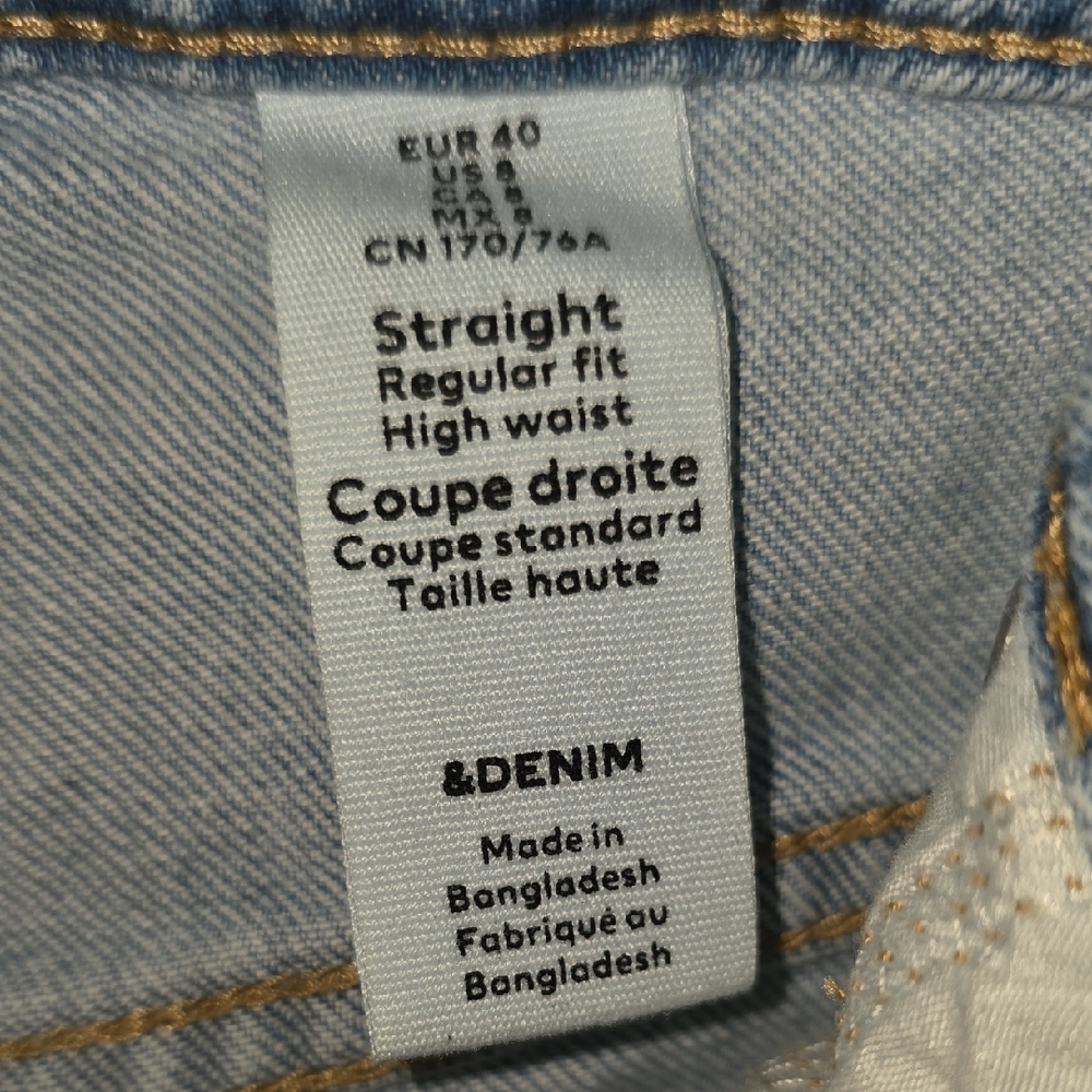 Women's Light Blue Straight Leg Jeans - Picture 4 of 4